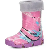 Ladeheid Kinder Mädchen Jungen Gummistiefel Gefüttert Swk2020 (Violett Muster-33, 27/28)