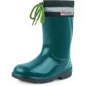 Ladeheid Kinder Mädchen Jungen Gummistiefel mit Stulpe LA-972 (Dunkelgrün/Schwarz, 30 EU)