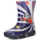 Ladeheid Kinder Mädchen Jungen Gummistiefel Gefüttert Swk2020BW (Dunkelblau Auto 36, 25/26)