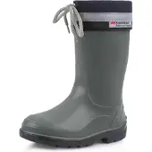 Ladeheid Kinder Mädchen Jungen Gummistiefel mit Stulpe LA-972 (Grau/Schwarz, 26 EU)