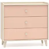 Feldmann-Wohnen Kommode Schubladenkommode Mevel 90x40x85cm Farbe wählbar,Wüstensand / Millennial Pink