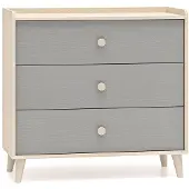 Feldmann-Wohnen Kommode Schubladenkommode Mevel 90x40x85cm Farbe wählbar,Wüstensand / Palladiumgrau