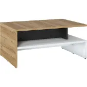 Wójcik Couchtisch Novena Wohnzimmertisch 100x66x45,5cm weiß schwarz Eiche Catania