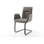 DELIFE Freischwinger Vinja-Flex Bouclé Soft Schlamm Freischwinger flach Schwarz
