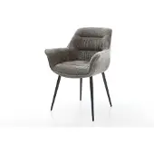 DELIFE Esszimmerstuhl Kaira-Flex Bouclé Soft Schlamm 4-Fuß konisch Schwarz