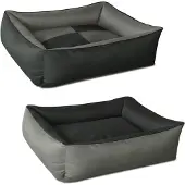 BedDog 2in1 Hundebett,(L) ca. 80x65x18cm,ROCK-FLOW (grau/anthrazit)