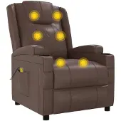 Syfax Massagesessel Braun Kunstleder