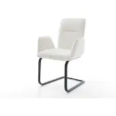 DELIFE Freischwinger Vinja-Flex Bouclé Soft Beige Freischwinger flach Schwarz