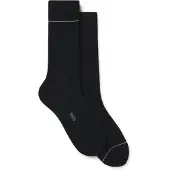 BOSS Businesssocken "2P RS Light rib CC", Herren, Gr. 43-46, schwarz (schwarz 001), Baumwollmischung, unifarben, elastisch, Socken Businesssocken