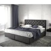 DELIFE Boxspringbett Dream-Great 180x200 cm Schwarz mit Matratze und Topper