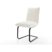 DELIFE Freischwinger Lelio-Flex Bouclé Soft Beige Freischwinger flach Schwarz Taschenfederkern