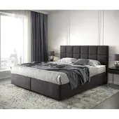 DELIFE Boxspringbett Dream-Fine 180x200 cm Mikrofaser Schwarz mit Matratze und Topper