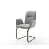 DELIFE Freischwinger Vinja-Flex Strukturstoff Soft Grau Freischwinger flach Effektfinish Titan