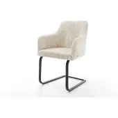 DELIFE Freischwinger Greg-Flex Cord Beige Freischwinger flach Schwarz Taschenfederkern