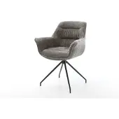 DELIFE Esszimmerstuhl Kaira-Flex Bouclé Soft Schlamm Kreuzgestell konisch Schwarz