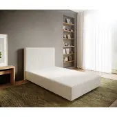 DELIFE Boxspringgestell Dream-Well 120x200 cm Bouclé Creme-Weiß