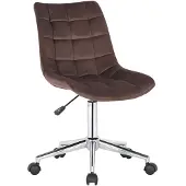 CLP Bürostuhl Medford Samt I Drehstuhl Für Home-Office I Schreibtischstuhl Höhenverstellbar Mit Drehfunktion, Metallgestell Und Rollen, Farbe: braun