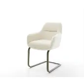 DELIFE Freischwinger Pejo-Flex Teddystoff Beige Freischwinger flach Effektfinish Titan Taschenfederkern