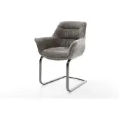 DELIFE Freischwinger Kaira-Flex Bouclé Soft Schlamm Freischwinger flach Graphit