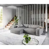 DELIFE Ecksofa Sirpio XL 270x170 cm Mikrofaser Taupe Recamiere variabel