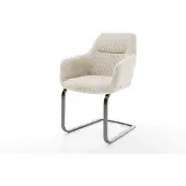 DELIFE Freischwinger Pejo-Flex Cord Beige Freischwinger flach Graphit Taschenfederkern