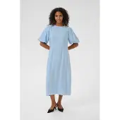 Kaffe Midikleid "Damen Kleid KApaco", Damen, Gr. 36, N-Gr, blau (soft chambray), Obermaterial: 87% Viskose LENZING ECOVERO CV LenzEcov. 13% Nylon NY., Kleider Midikleid