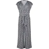 Betty Barclay Jumpsuit "Jumpsuit mit Eingrifftaschen", Damen, Gr. 42, EURO, blau (dunkelblau, weiß), Obermaterial: 95% Polyester PES. 5% Elasthan EL., Overalls Jumpsuit
