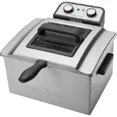 ProfiCook PC-FR 1038 Doppelfritteuse mit 2 kleinen und einem großen Frittierkorb, 5 Liter Kapazität, Edelstahlgehäuse, 3000 Watt
