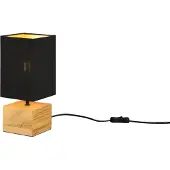 TRIO REALITY LEUCHTEN Tischleuchte "Woody", schwarz (schwarz gold), 1, H: 30cm, Leuchten, Schnurschalter, Leuchtmittel tauschbar, Tischleuchte