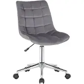 CLP Bürostuhl Medford Samt I Drehstuhl Für Home-Office I Schreibtischstuhl Höhenverstellbar Mit Drehfunktion, Metallgestell Und Rollen, Farbe: grau