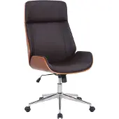CLP Bürostuhl ergonomisch mit Armlehne Varel, Schreibtischstuhl mit modern drehbar und höhenverstellbar Gestell, Rückenlehne kippbar, Farbe: walnuss/braun