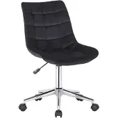 CLP Bürostuhl Medford Samt I Drehstuhl Für Home-Office I Schreibtischstuhl Höhenverstellbar Mit Drehfunktion, Metallgestell Und Rollen, Farbe: schwarz