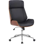 CLP Bürostuhl ergonomisch mit Armlehne Varel, Schreibtischstuhl mit modern drehbar und höhenverstellbar Gestell, Rückenlehne kippbar, Farbe: walnuss/schwarz