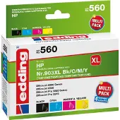 Edding EDD-560, Schwarz, Cyan, Magenta, Gelb, 30 ml, 12 ml, 4 Stück(e), Multipack
