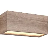 TRIO Außenwandleuchte Mayenne, holzfarben, Up- & Downlight, eckig