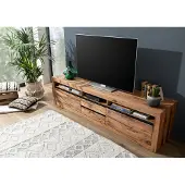 MASSIVMOEBEL24.DE TV-Board Wild-/Zerreiche 220x50x55 natur geölt MONTREUX #040
