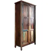 MASSIVMOEBEL24.DE MASSIVMOEBEL24 Schrank Altholz 90x45x180 mehrfarbig lackiert FABLE #12