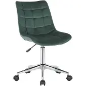 CLP Bürostuhl Medford Samt I Drehstuhl Für Home-Office I Schreibtischstuhl Höhenverstellbar Mit Drehfunktion, Metallgestell Und Rollen, Farbe: grün