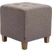 CLP Sitzhocker Pharao I Gepolsterter Sitzwürfel Mit Stoff-Bezug I Helle Holzbeine, Farbe: taupe