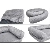 Erst-Holz Bezug mit Seitenpolster grau für Tierbett V-30.60