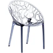 CLP Design-Gartenstuhl Crystal Kunststoff I Wetterbeständiger Stapelstuhl I Max. Belastbarkeit: 160 kg, Farbe: grau