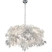 TRIO REALITY LEUCHTEN Kronleuchter "Leavy", weiß (weiß nickel), 4, Ø 70cm H: 150cm, 1 Stk., Leuchten, Hängelampe Blatt Design, Pendelleuchte exkl 4xE14 max 28W, Kronleuchter