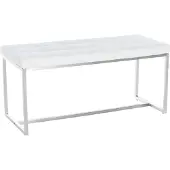CLP Edelstahl Küchenbank Barci Kunstleder I Moderne 2er-Sitzbank Mit Polsterung Für Esszimmer Und Küche Und Büro I Sitzhöhe 48 CM, Farbe: weiß