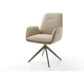 DELIFE Drehstuhl Zoa-Flex Materialmix Schlamm Kreuzgestell breit Effektfinish Titan 360° drehbar Taschenfederkern