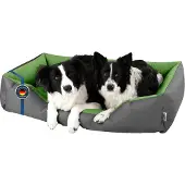 BedDog Hundebett LUPI Hundesofa Hundekissen waschbar,GREEN-ROCK (grau/grün),(XXXL) ca. 145x105x28cm