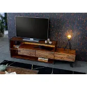 WOLF-Möbel MASSIVMOEBEL24.DE TV-Board Akazie / Altholz 195x40x60 braun lackiert SEVILLA #04