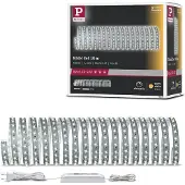Paulmann LED-Streifen "MaxLED 500 Basisset 10m IP20 2700K 50W 230/24V 75VA Silber", silber (silberfarben), Flammen 1 Stk., Gesamtlänge 10m, Lichterketten, LED-Streifen
