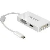 DeLOCK 63924, USB Type-C, 3840 x 2160 Pixel, Weiß, 60 Hz, 0,13 m, Windows 10, Windows 7, Windows 8.1