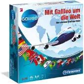 Clementoni - Mit Galileo um die Welt - Brettspiel Familienspiel Wissensspiel Pro7