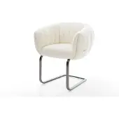 DELIFE Freischwinger Jada-Flex Bouclé Weiß Freischwinger flach Graphit Taschenfederkern